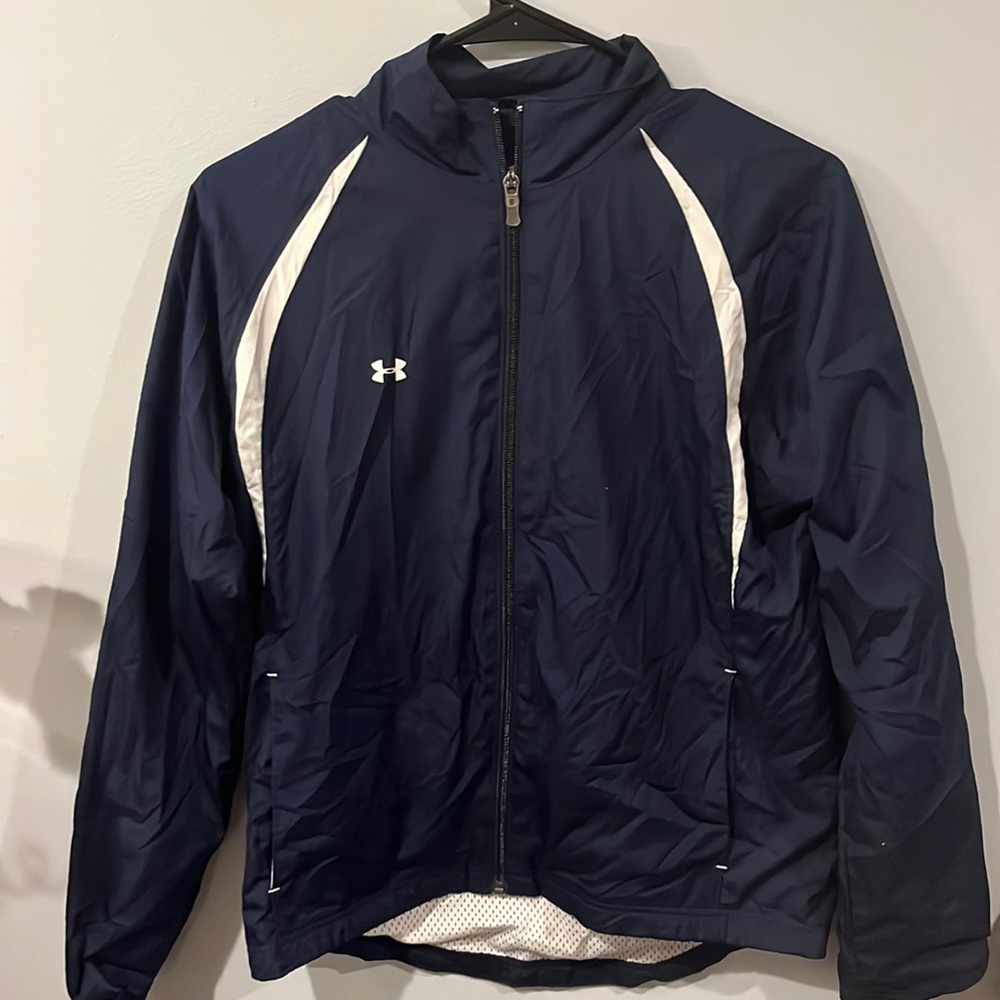 Navy blue under armour windbreaker size small